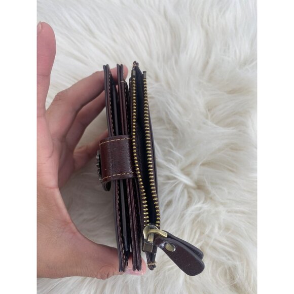 Lavemi Womens Leather Wallet Small Compact RFID Blocking BROWN NEW - Picture 3 of 5